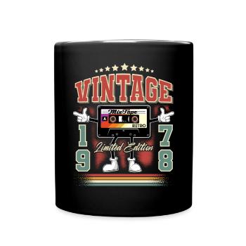 1978 Geburtsjahr Vintage Retro Kassette Geburtstag - Tasse einfarbig - Schwarz - Vorne