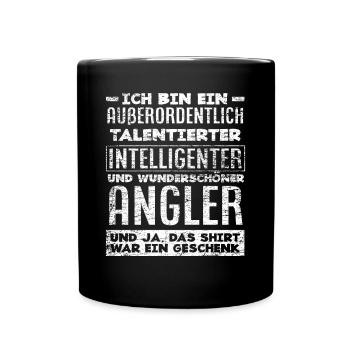 Angelspruch Lustiges Angel Angler Geschenk - Tasse einfarbig - Schwarz - Vorne