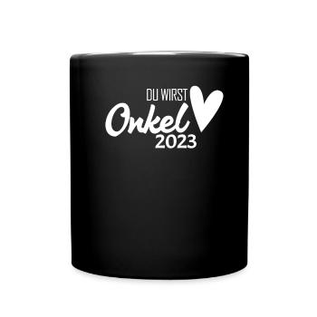 Onkel 2023 - Onkel werden - Tasse einfarbig - Schwarz - Vorne