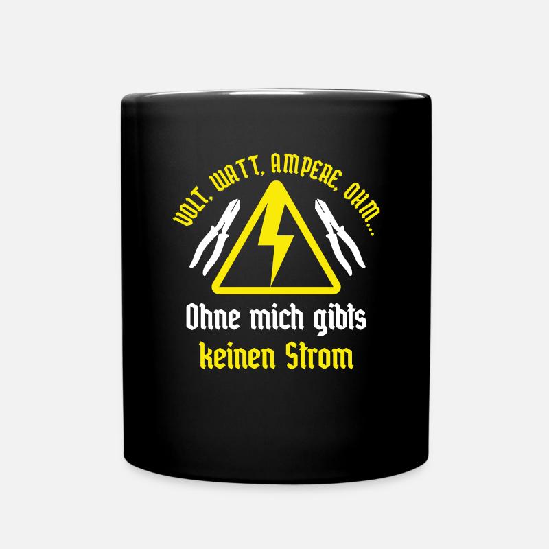 Watt Volt Ampere Ohm Elektriker lustiges Wortspiel - Tasse einfarbig - Schwarz