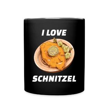 I Love Schnitzel Wiener Schnitzel - Full Colour Mug - black - Front