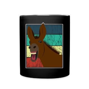 Mule Mule Donkey Horse Vintage Gift - Full Colour Mug - black - Front