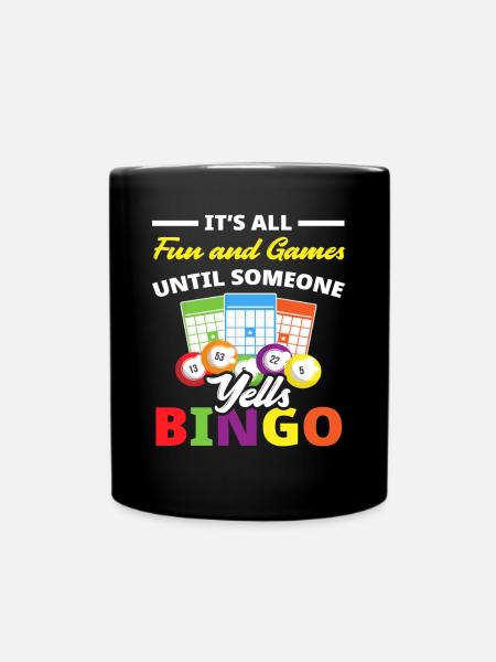 Bingo Spieler Bingo Liebhaber - Ensfarvet krus - sort