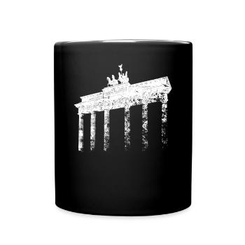 Berlin Brandenburger Tor Vintage Skyline Berliner - Tasse einfarbig - Schwarz - Vorne