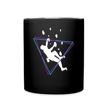 Kletterer Bergsteiger Kletterwand Retro Geschenk - Tasse einfarbig - Schwarz - Vorne