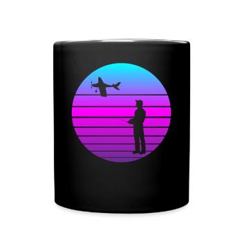 Modèle d’avion RC Volant Rétro Vintage Cadeau - Mug uni - noir - Devant