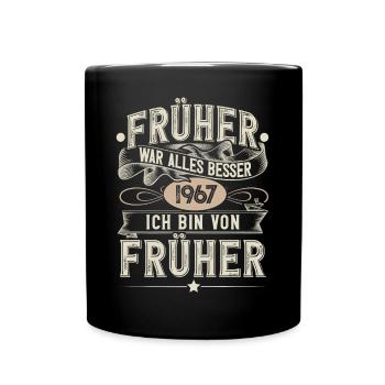 1967 Geburtstag Geburtsjahr Jahrgang - Tasse einfarbig - Schwarz - Vorne