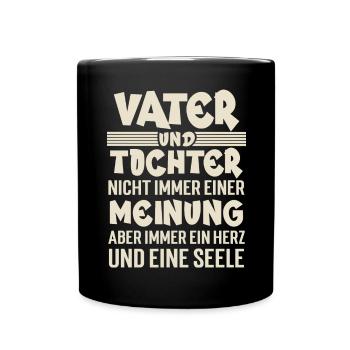 Vater Und Tochter - Tasse einfarbig - Schwarz - Vorne