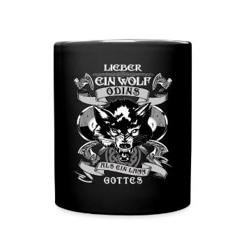 Nordmann nordische Mythologie - Ein Wolf Odins - Tasse einfarbig - Schwarz - Vorne