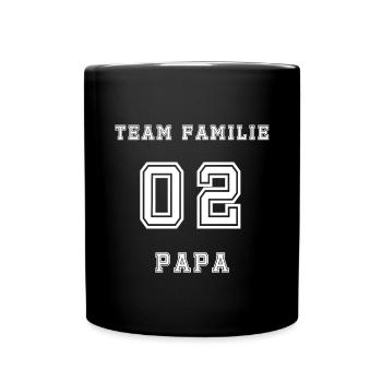 Team Family Papa 02 Numeric Logo - Tasse einfarbig - Schwarz - Vorne