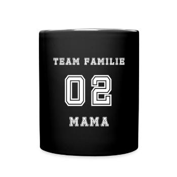 Team Familie 02 Mama - Tasse einfarbig - Schwarz - Vorne