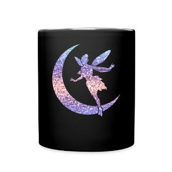 Glitter Fée Elfe Conte de Fées Dames Fille Cadeau - Mug uni - noir - Devant