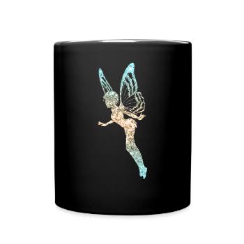 Glitter Fée Elfe Conte de Fées Dames Fille Cadeau - Mug uni - noir - Devant