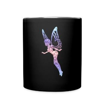 Glitter Fée Elfe Conte de Fées Dames Fille Cadeau - Mug uni - noir - Devant