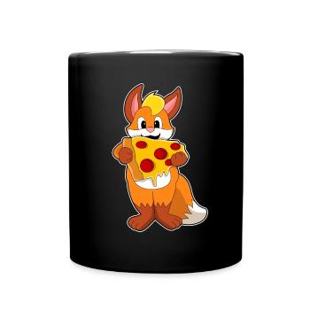 Fuchs Pizza - Tasse einfarbig - Schwarz - Vorne