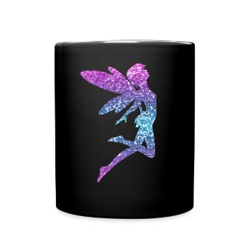 Glitter Fée Elfe Conte de Fées Dames Fille Cadeau - Mug uni - noir - Devant