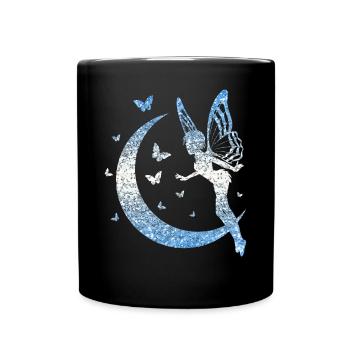 Glitter Fée Elfe Conte de Fées Dames Fille Cadeau - Mug uni - noir - Devant