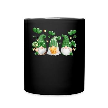 Gnome Irish Lucky Beer Drinking - Full Colour Mug - black - Front
