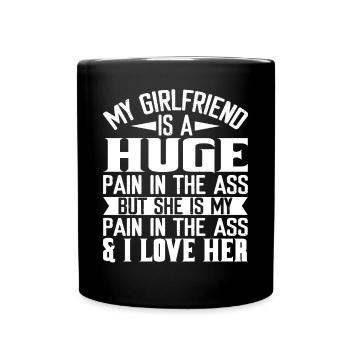 Valentine Boyfriend Funny Sayings - Tasse einfarbig - Schwarz - Vorne