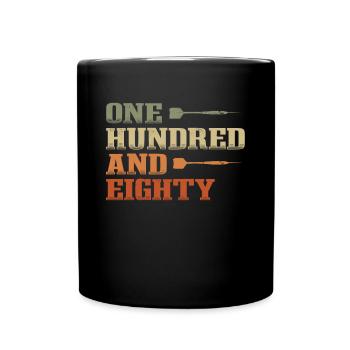 180 Dart Dartspieler Vintage Darts - Tasse einfarbig - Schwarz - Vorne
