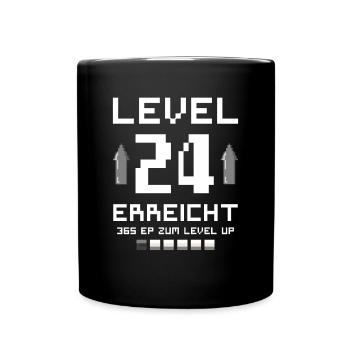 24. Geburtstag Gamer Level 24 Jahre Gaming - Tasse einfarbig - Schwarz - Vorne
