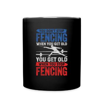 Escrime Sport escrime Vieil homme Escrimeur Cadeau - Mug uni - noir - Devant