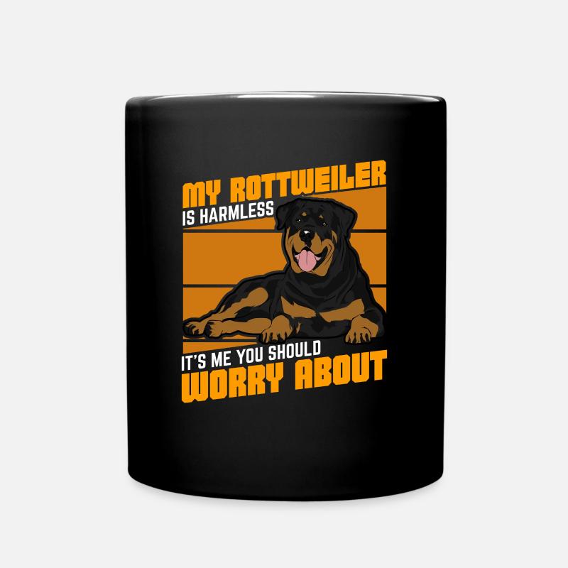 Lustiges Rottweiler Hund Geschenk - Tasse einfarbig - Schwarz