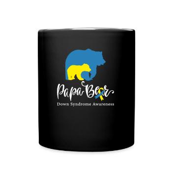 Papa Bear, Down Syndrome Trisomie 21 - Tasse einfarbig - Schwarz - Vorne