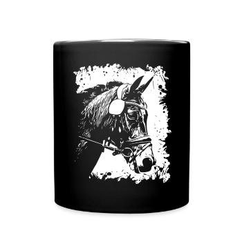 Pferd - Tasse einfarbig - Schwarz - Vorne