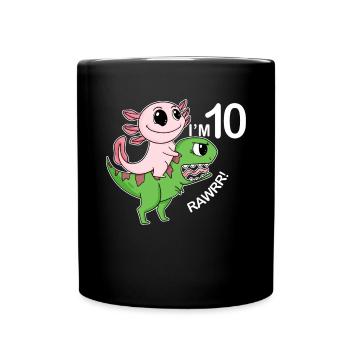 10th Birthday Motif - 10 Years Gift - Full Colour Mug - black - Front