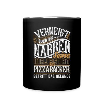 Pizzabäcker - Tasse einfarbig - Schwarz - Vorne