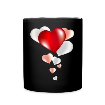 pot-pourri ballon lumineux du cœur - Mug uni - noir - Devant