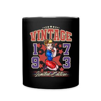 1973 Année de naissance Anniversaire Vintage Rockabilly - Mug uni - noir - Devant
