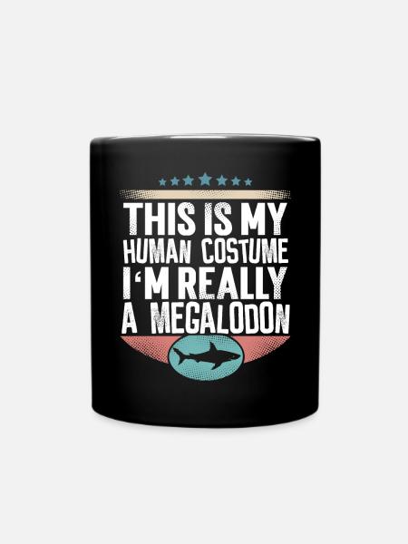 Megalodon Riesen Hai - Tasse einfarbig - Schwarz