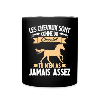 Les chevaux sont comme du chocolat - Mug uni - noir - Devant