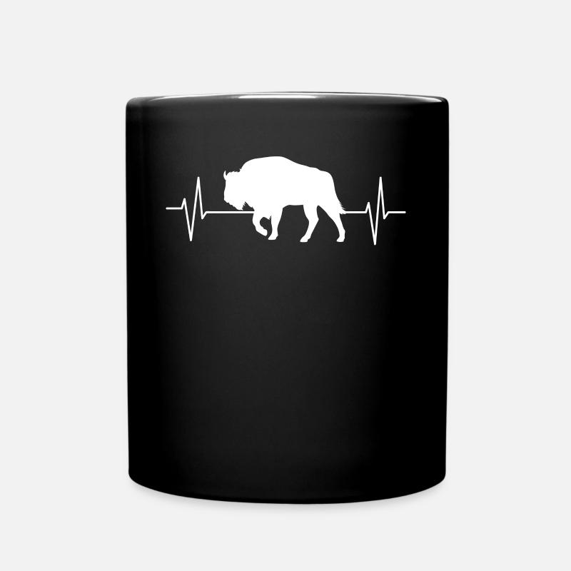 Bison Wisent Waldtiere Tierliebhaber Geschenk - Tasse einfarbig - Schwarz