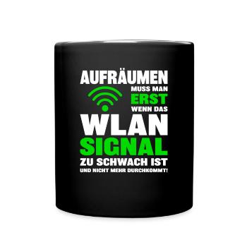 Signal Wi-Fi trop faible des adolescents qui rangent en disant - Mug uni - noir - Devant