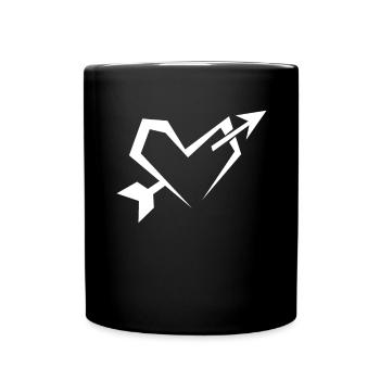 Amour du cœur - Mug uni - noir - Devant