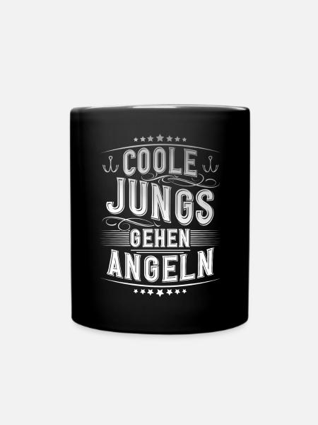 Coole Jungs Gehen Angeln - Tasse einfarbig - Schwarz