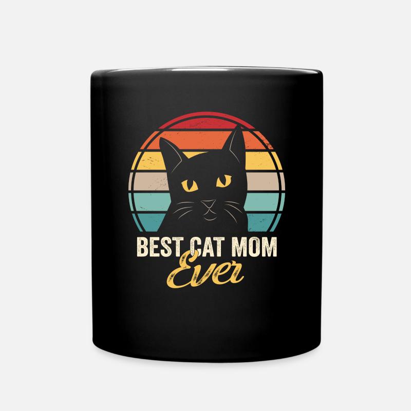 Meilleur chat maman jamais chats maman drôle rétro - Mug uni - noir