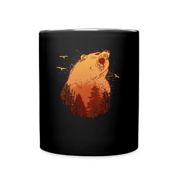 Bear Grizzly Bear Grizzly Nature Wilderness Outdoor - Full Colour Mug - black - Front