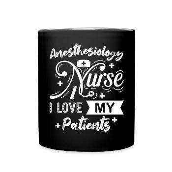 Infirmière en anesthésiologie j’aime mes patients - Mug uni - noir - Devant