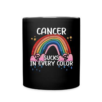 L’arc-en-ciel de sensibilisation au cancer aspire toutes les couleurs - Mug uni - noir - Devant