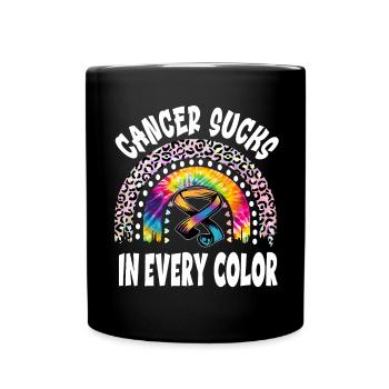 Le cancer aspire toutes les couleurs Rainbow Checkered - Mug uni - noir - Devant