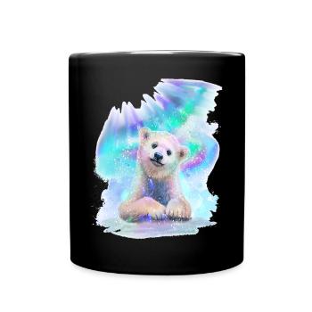 Eisbär - Tasse einfarbig - Schwarz - Vorne