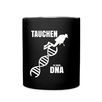 Tauchen ist meine DNA als Geschenk schenken - Tasse einfarbig - Schwarz - Vorne