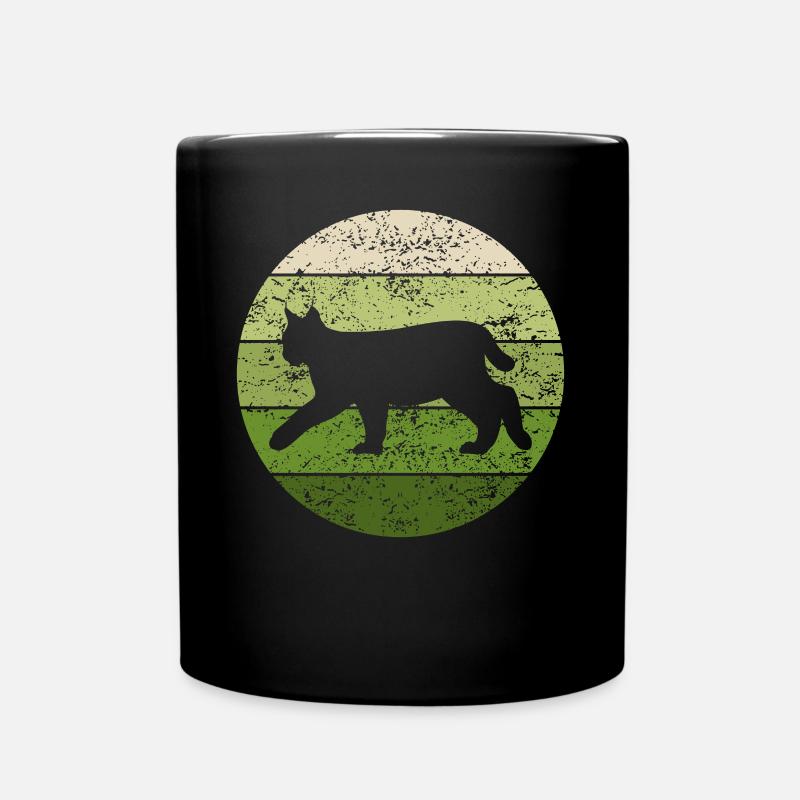 Lynx Retro Forest Animals Animal Lovers Cadeau - Mug uni - noir