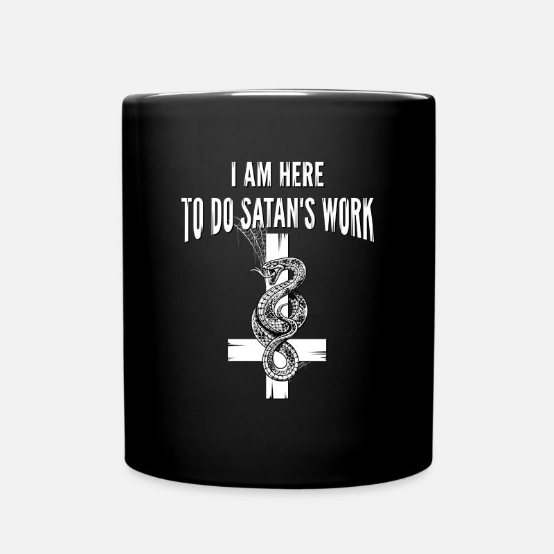 Croix inversée avec serpent - Mug uni - noir