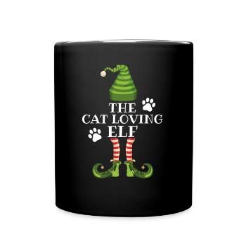The Cat Lover Elf - Katzenbesitzer Weihnachten - Tasse einfarbig - Schwarz - Vorne