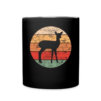 Cerf Cerf Rétro Forêt Animaux Animal Lover Cadeau - Mug uni - noir - Devant